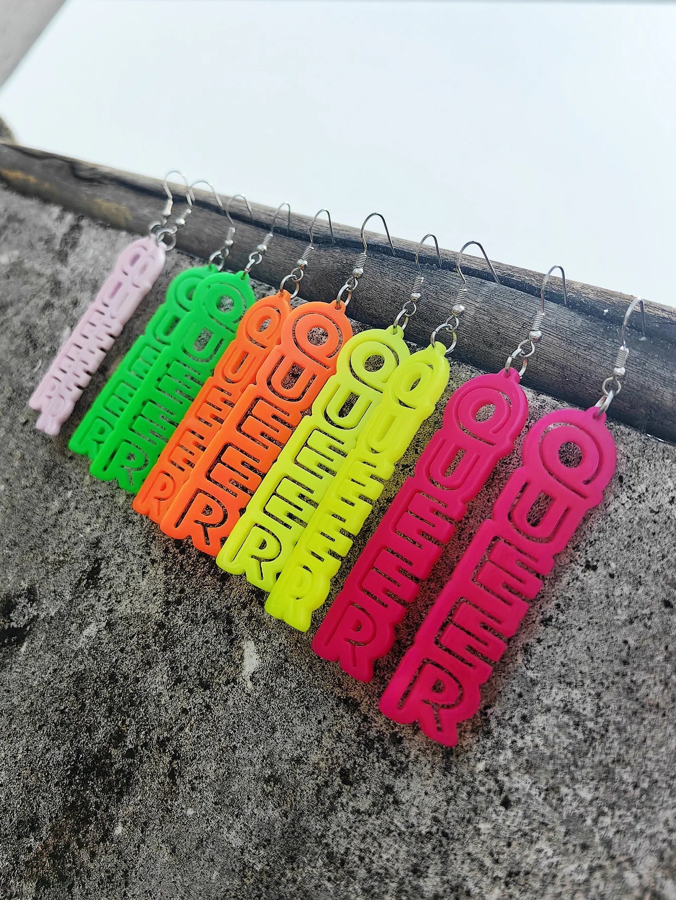 QUEER neon earrings