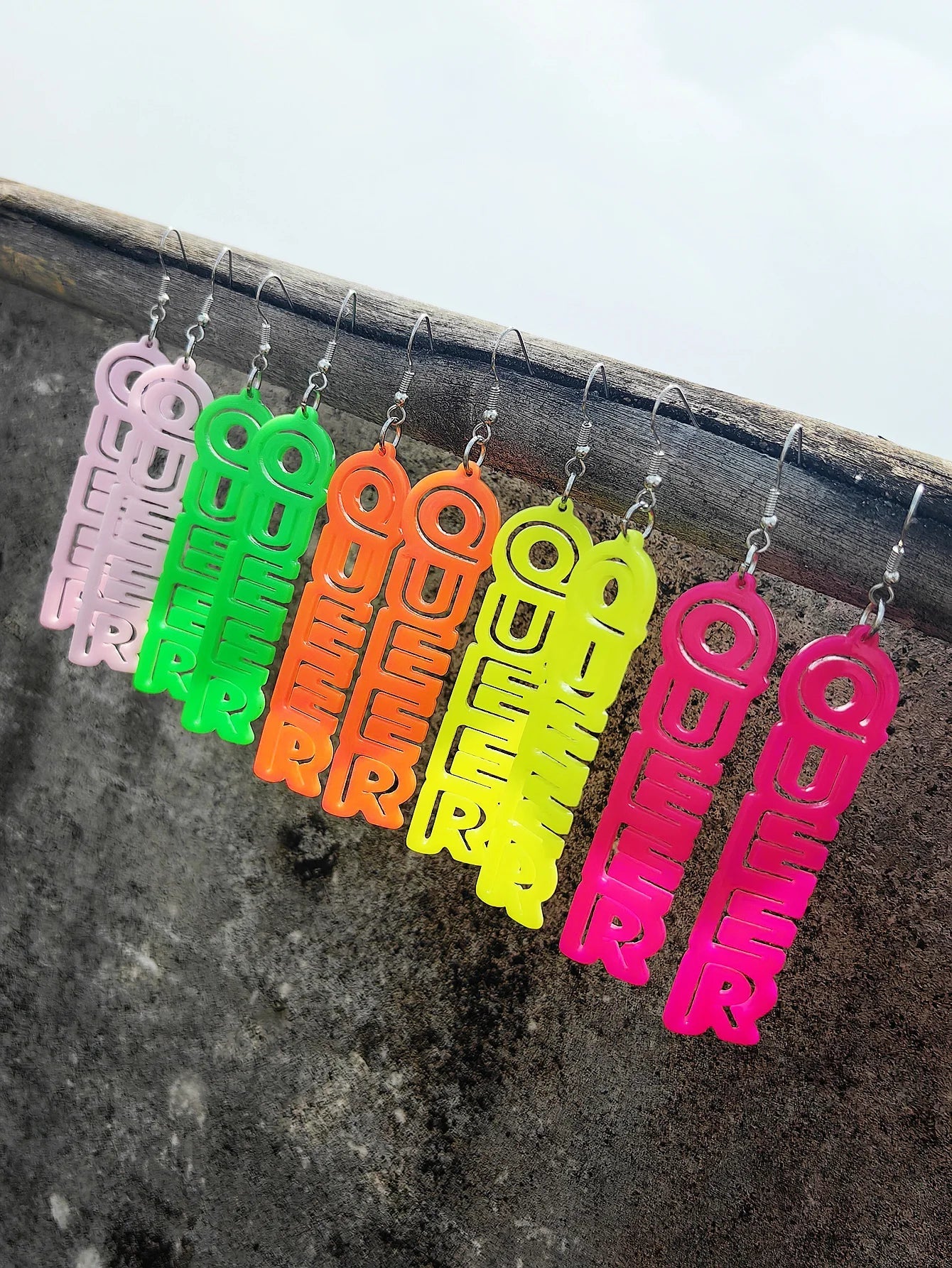 QUEER neon earrings