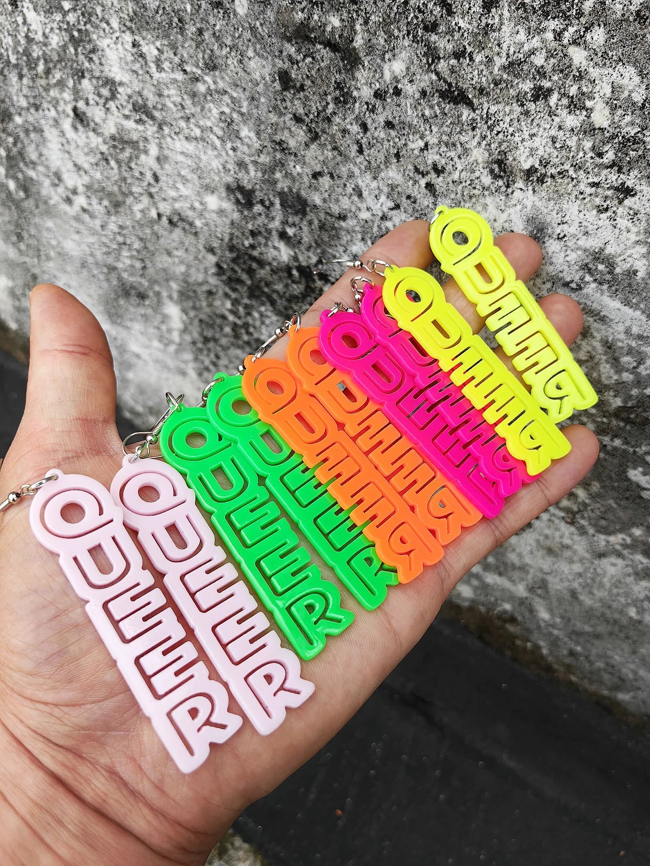 QUEER neon earrings