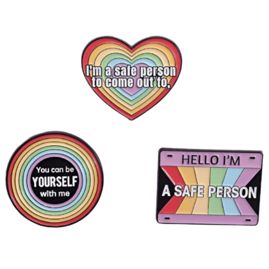 Rainbow Ally pins - set of three