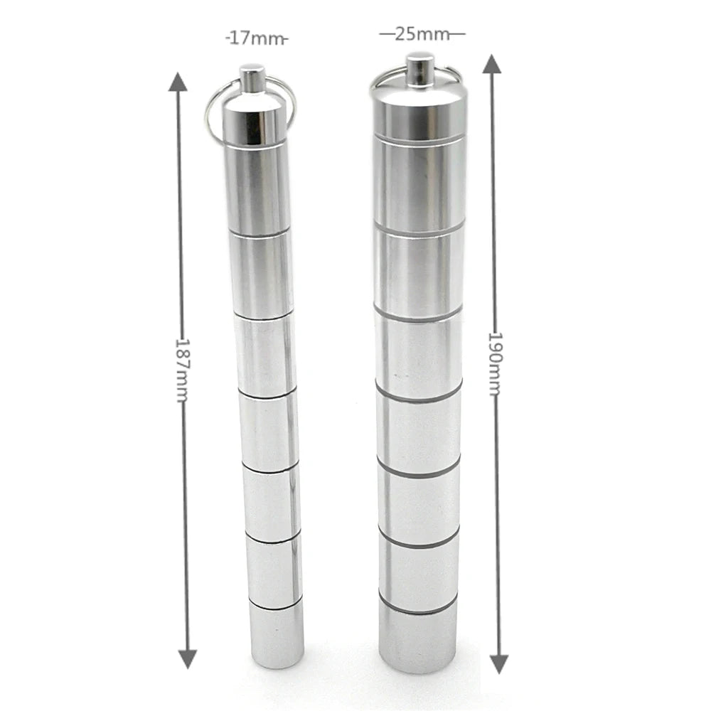 Rainbow medication organiser - 7 metal cylinders