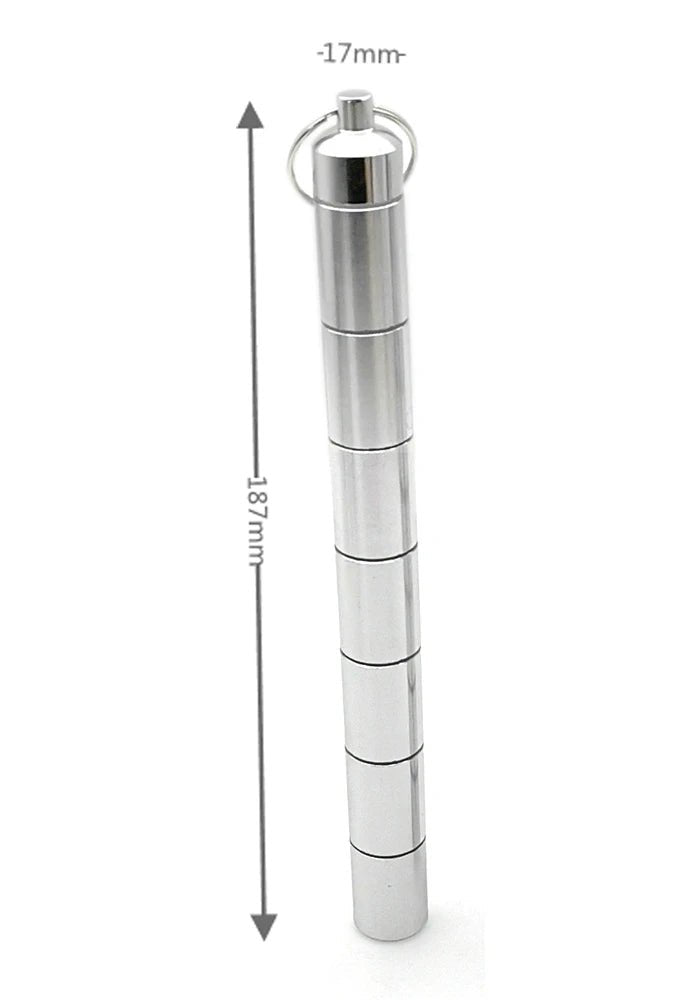 Rainbow medication organiser - 7 metal cylinders