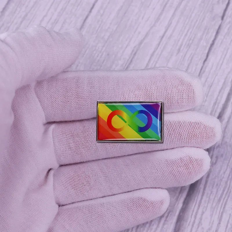Neuro diversity rainbow infinity badge