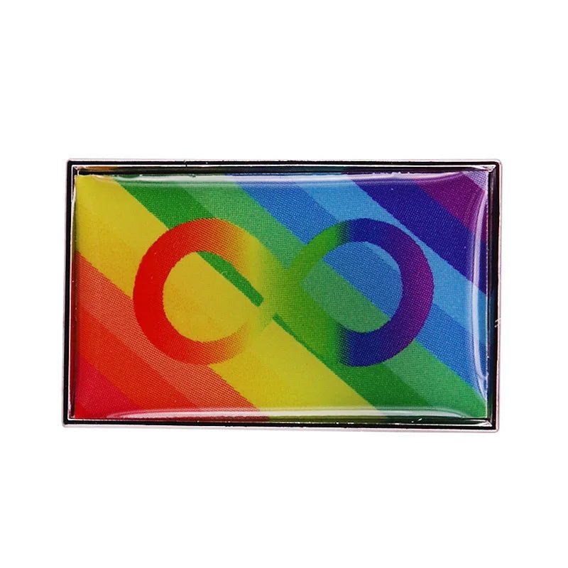 Rainbow pride infinity symbol pin