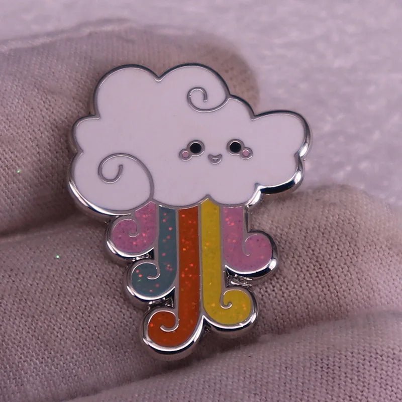 Cloud rainbow pride pin