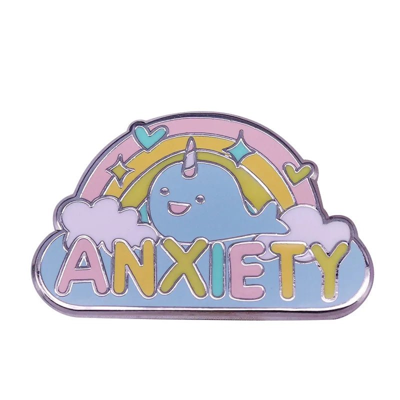 Rainbow pride cat, unicorn, clouds Enamel Pins