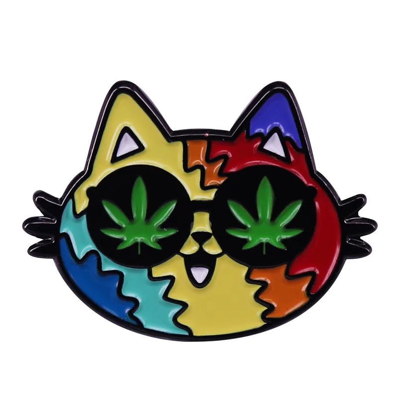 Rainbow pride cat, unicorn, clouds Enamel Pins