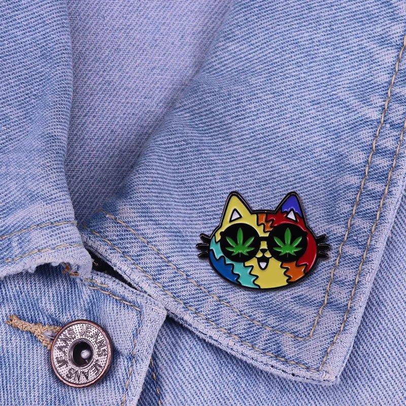 Rainbow pride cat, unicorn, clouds Enamel Pins