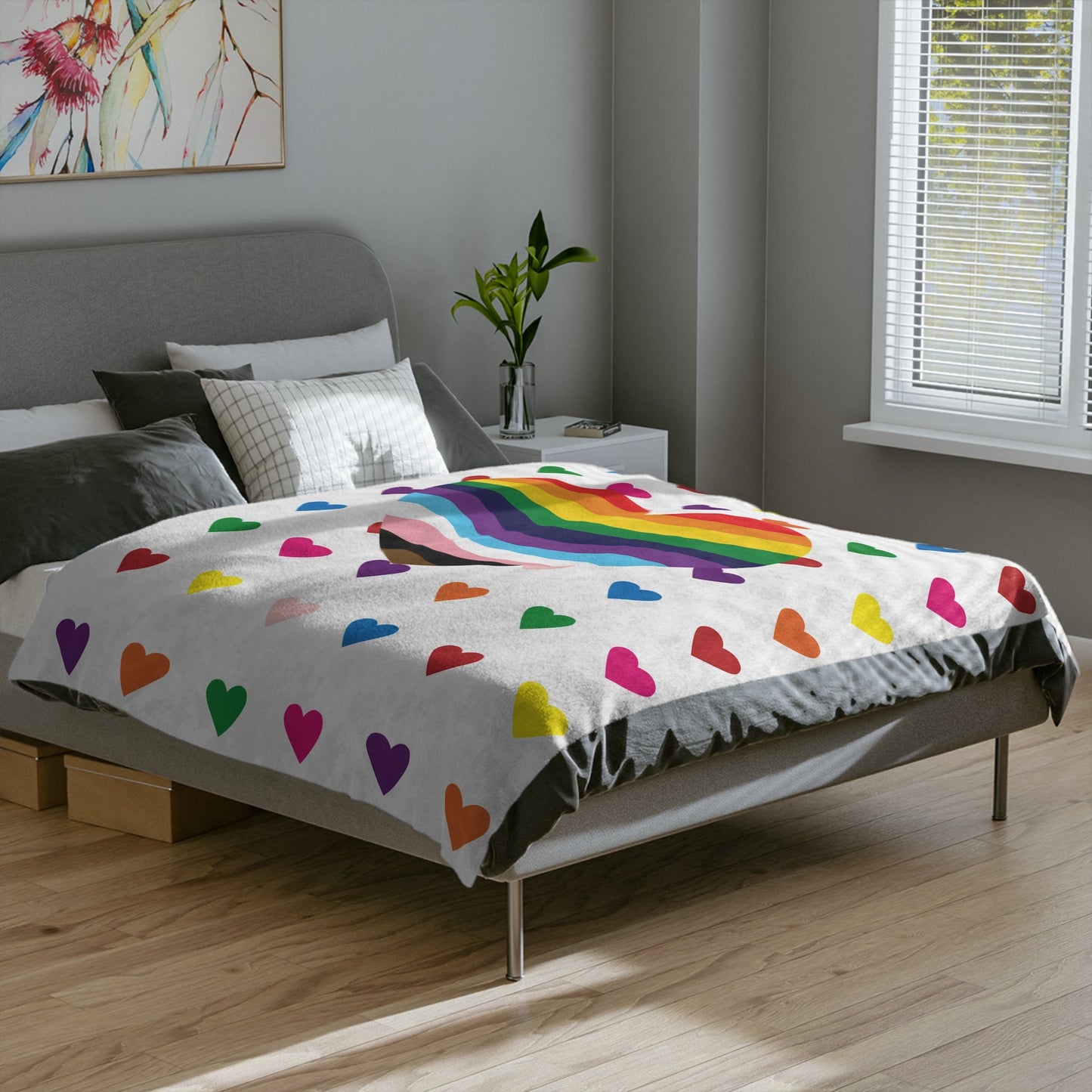 Rainbow Pride Love Hearts - Velveteen Microfiber Blanket - Gay SkateRainbow Pride Love Hearts - Velveteen Microfiber BlanketHome DecorPrintifyGay Skate17674918486713406976
