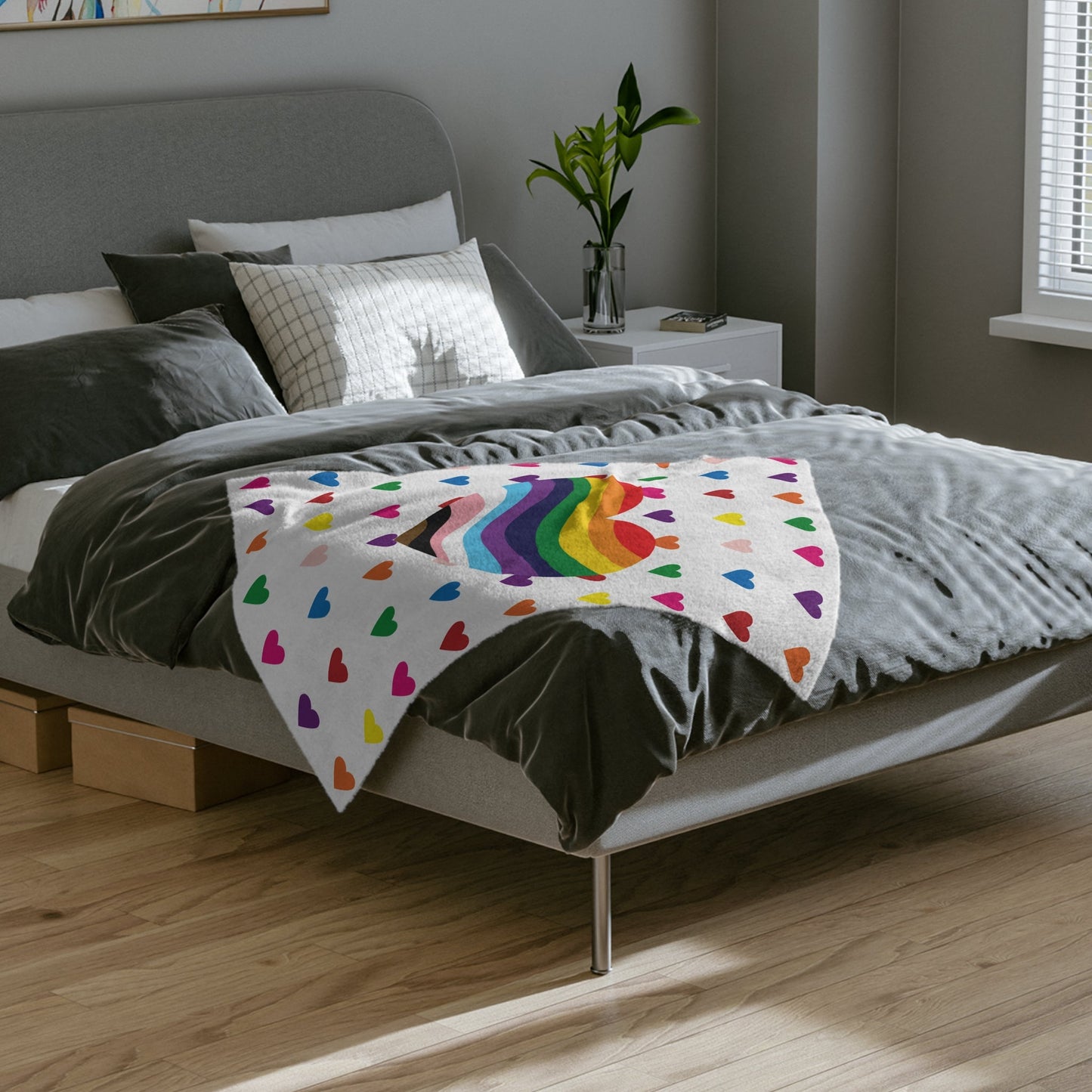 Rainbow Pride Love Hearts - Velveteen Microfiber Blanket - Gay SkateRainbow Pride Love Hearts - Velveteen Microfiber BlanketHome DecorPrintifyGay Skate17674918486713406976