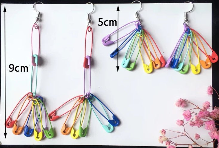 Rainbow Safety Pin Earrings - Gay SkateRainbow Safety Pin Earringsskate accessoriesGay SkateGay Skate200001034:367#short style