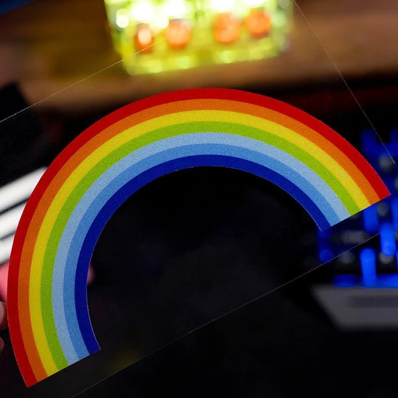 Colorful rainbow-shaped pride sticker for car rear windscreen