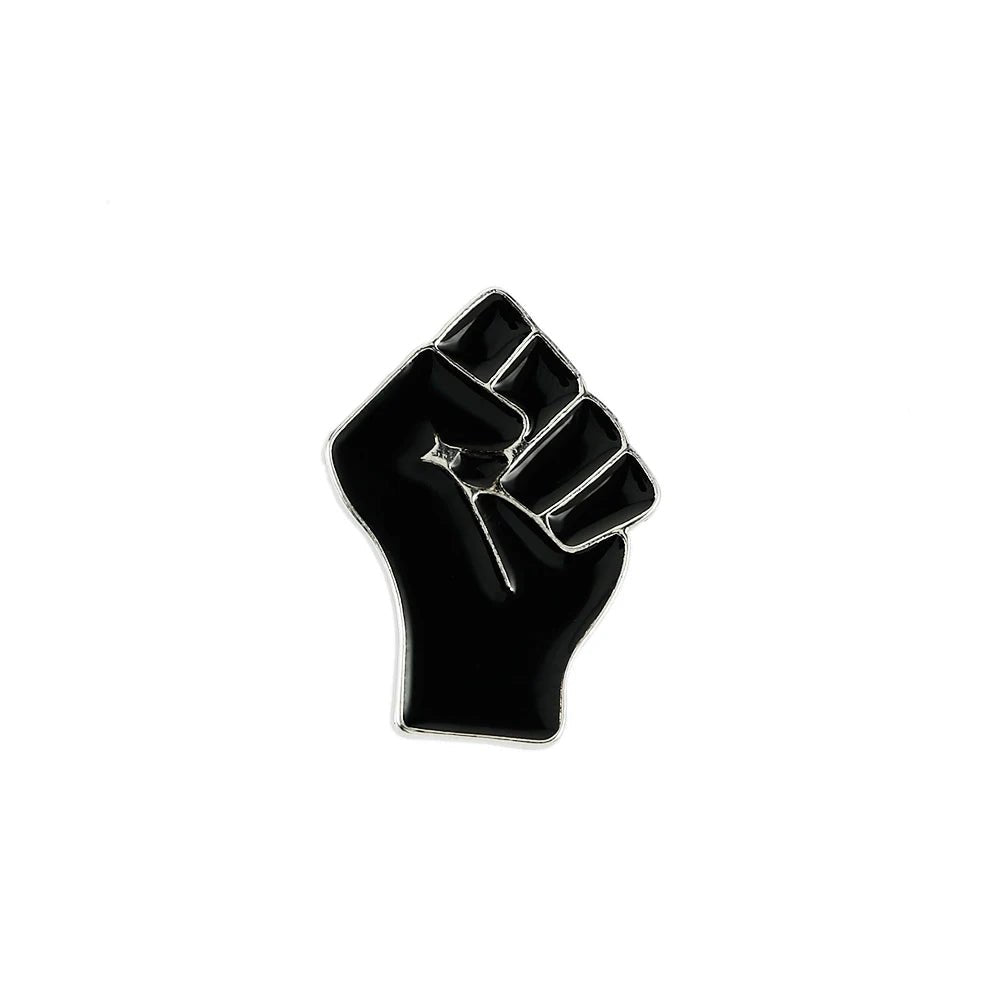 Red or Black raised fist - solidarity enamel pin