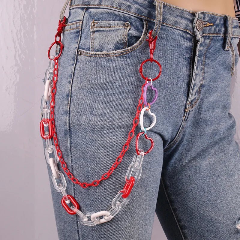 Resin Chain and Hearts clip - on Waist Keychain - Gay SkateResin Chain and Hearts clip - on Waist Keychainskate accessoriesGay SkateGay Skate14:173#Red