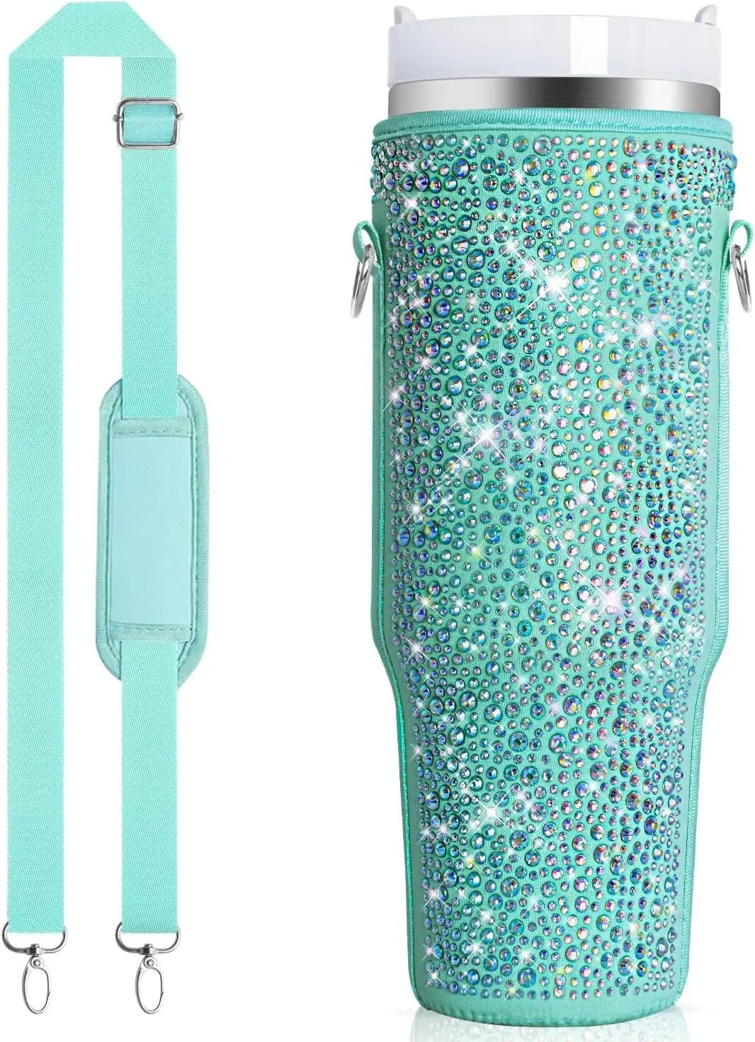 Aqua Green Shiny Diamante Sleeve for 40oz Stanley Cup - Gay SkateShiny Diamante Sleeve for 40oz Stanley Cupskate accessoriesGay SkateGay Skate14:200006151#Green