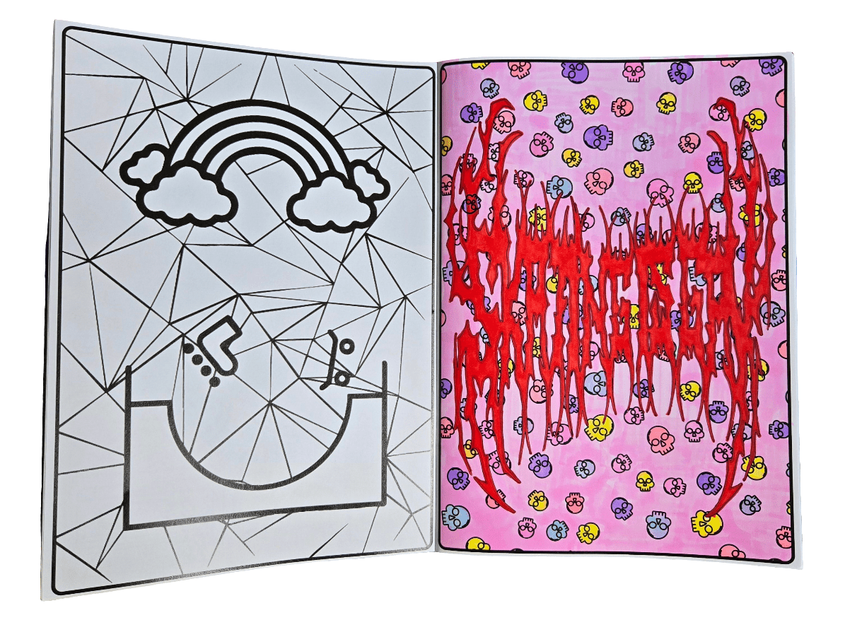 Skating Is Gay but make it metal font colouring in. Skate Park coloring page