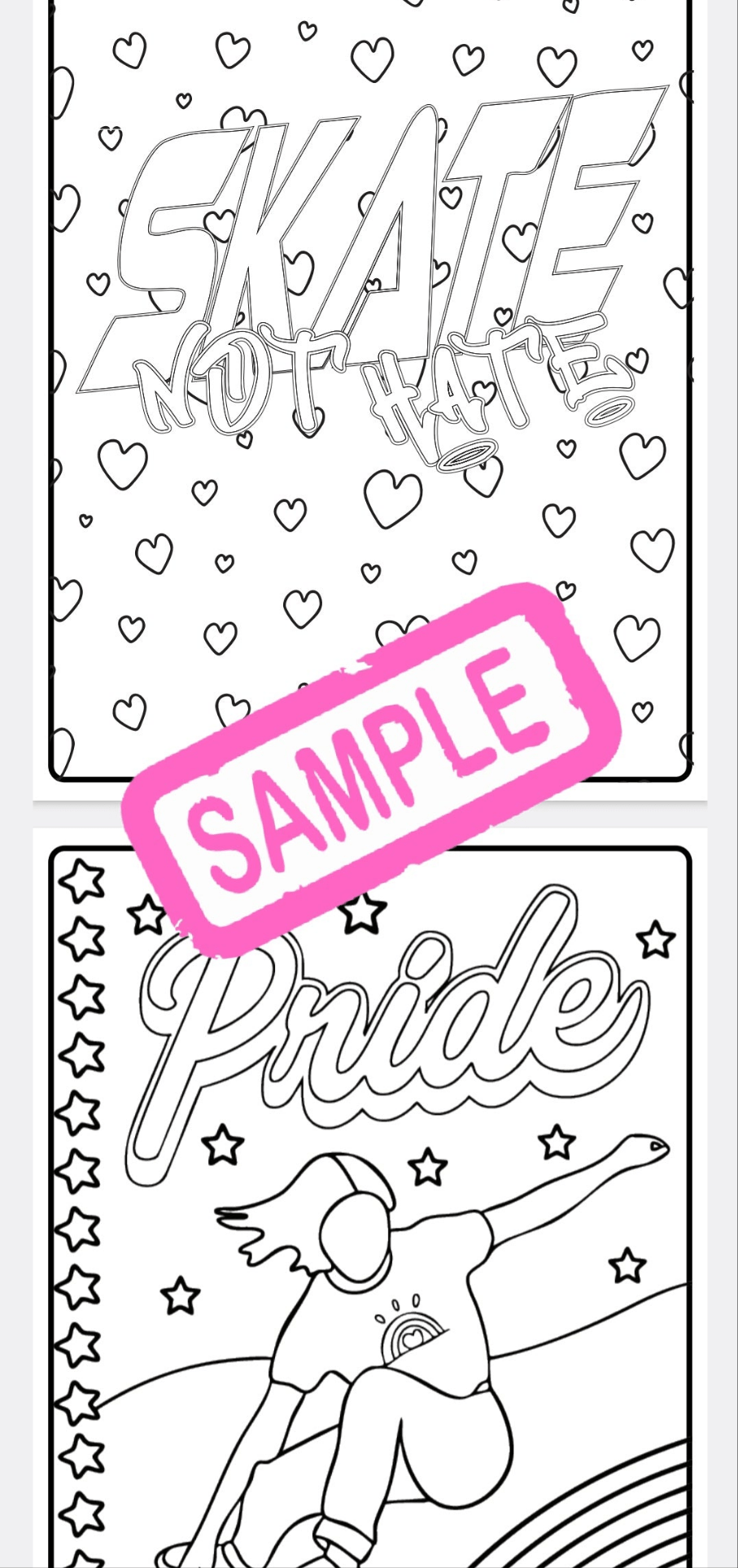 Skating colouring book. Skate Not Hate