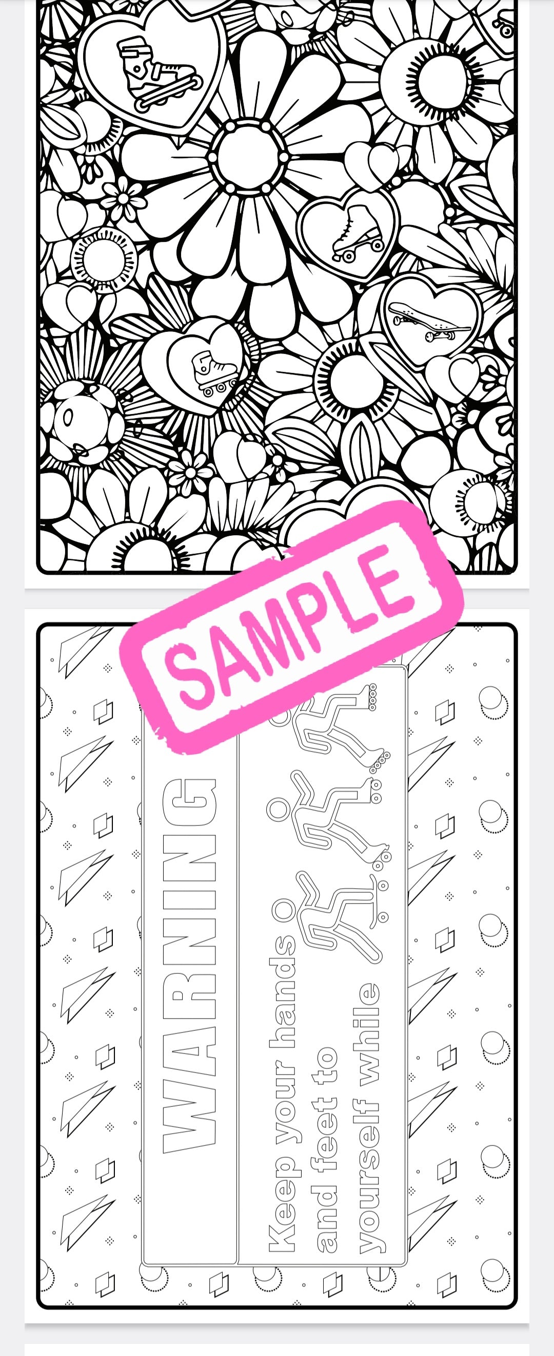 Adult colouring book - skating, lgbt pride