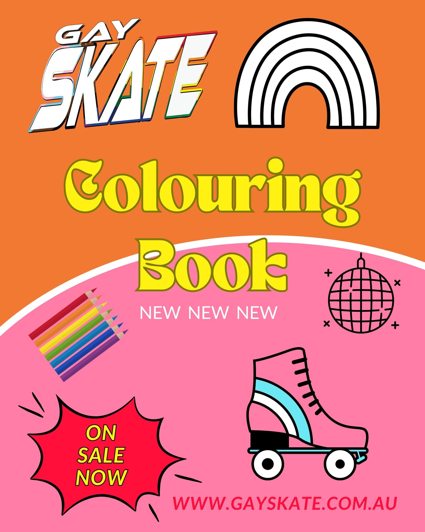 Gay Skate Colouring Book. Roller derby book