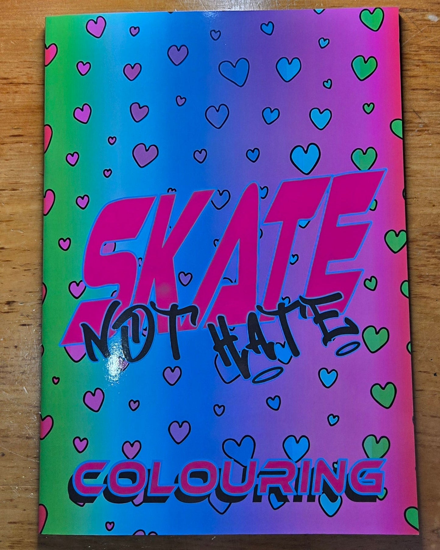 LGBT Pride colouring book. Adult colouring in. Skater art