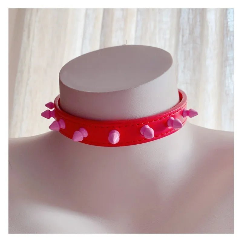 Studded Pastel Choker Collar - Gay SkateStudded Pastel Choker Collarskate accessoriesGay SkateGay Skate200001034:10#red