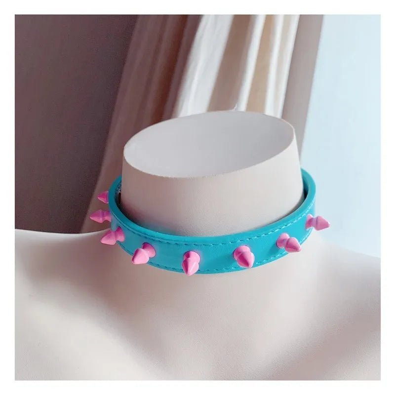 Studded Pastel Choker Collar - Gay SkateStudded Pastel Choker Collarskate accessoriesGay SkateGay Skate200001034:173#blue