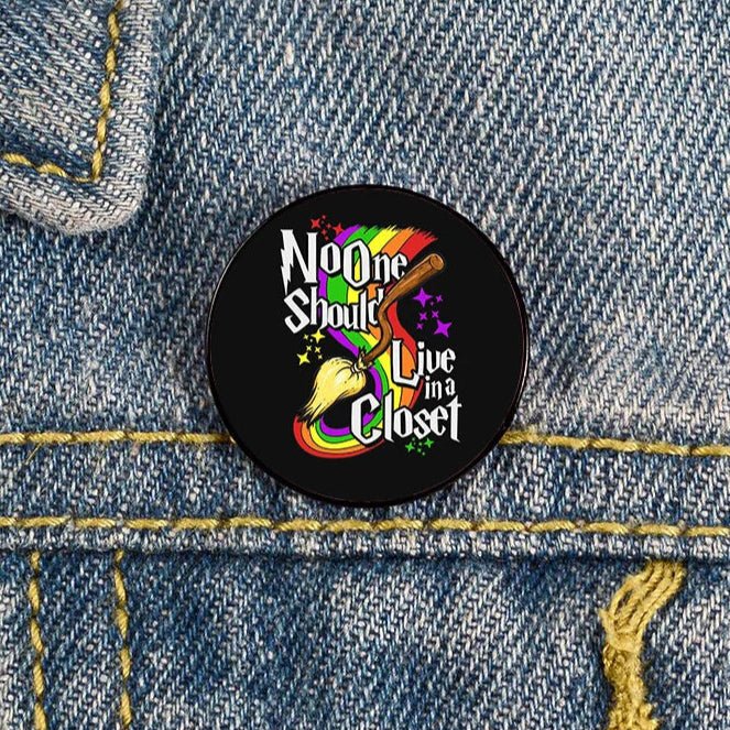 The Future Is Inclusive - pink & rainbow badge