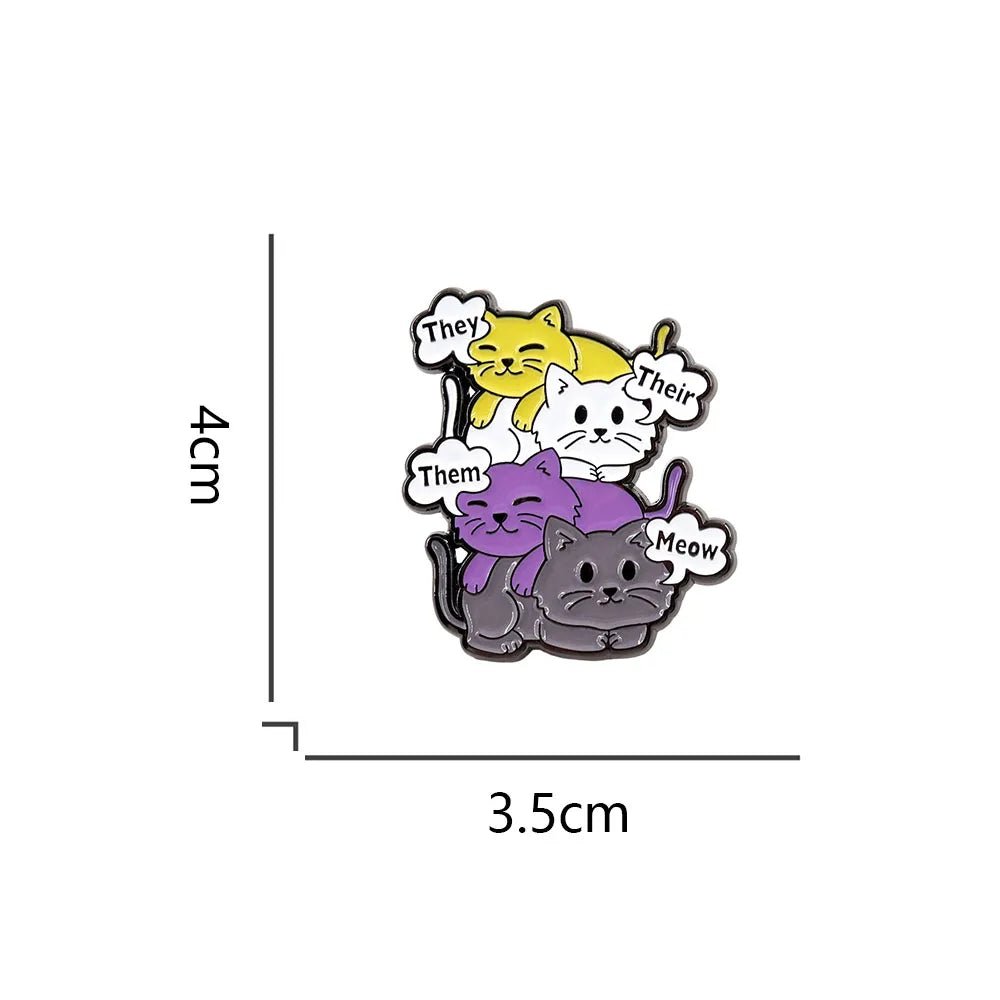 They Them Their Meow - Non-Binary Cats enamel pin