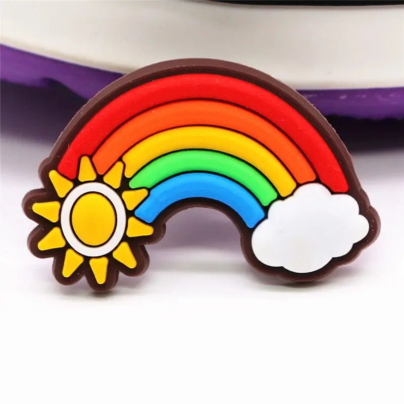 Rainbow sun and cloud jibbit jibbitz