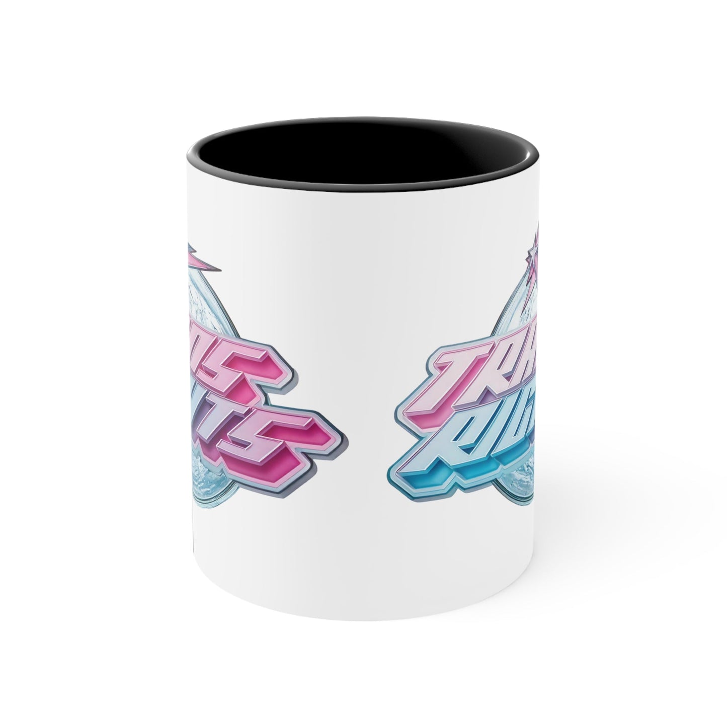 Trans Rights 2025 logo cup - colourful accent mug