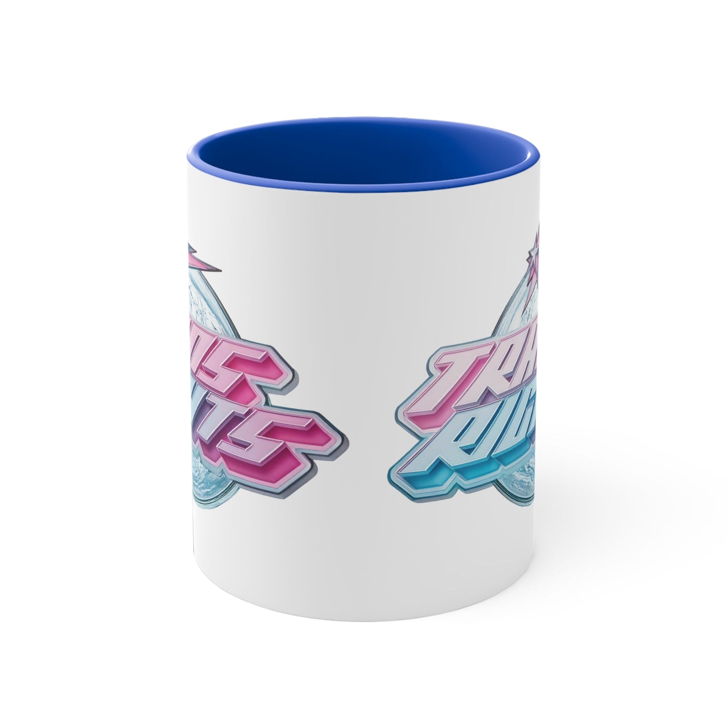 Trans Rights 2025 logo cup - colourful accent mug