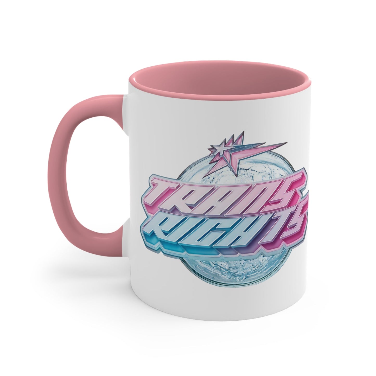 Trans Rights 2025 logo cup - colourful accent mug