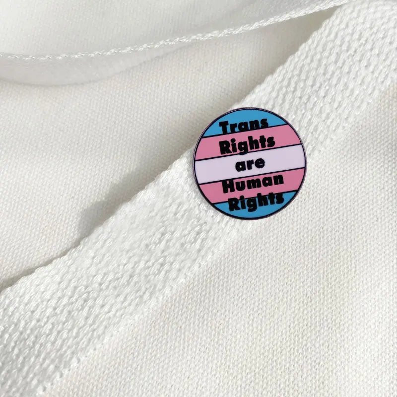 Trans Rights Are Human Rights - trans pride enamel pin