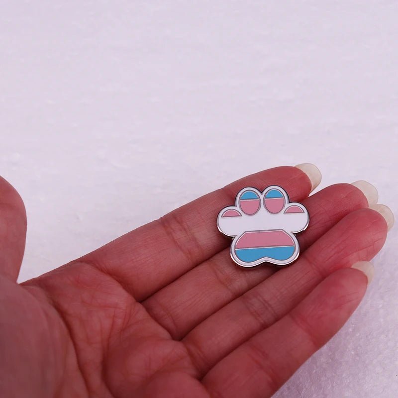 Transgender Pride Paw enamel pin