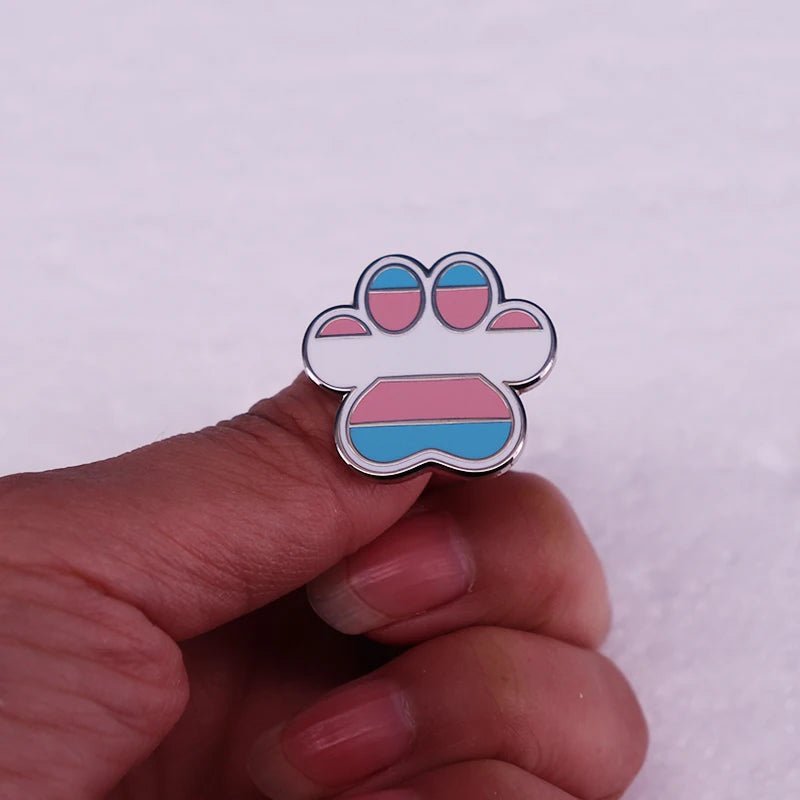 Transgender Pride Paw enamel pin