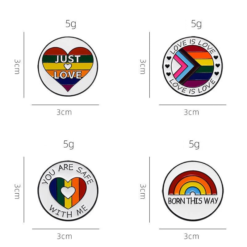 You Are Safe With Me rainbow enamel pin
