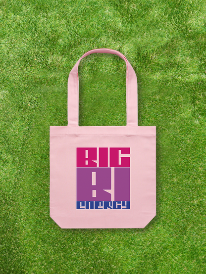 Large printed Cotton Canvas Tote Bag - Pink