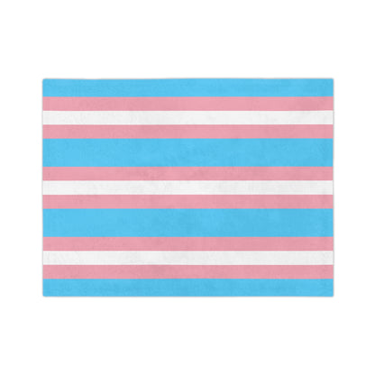 Transgender Pride Flag - Velveteen Microfiber Blanket