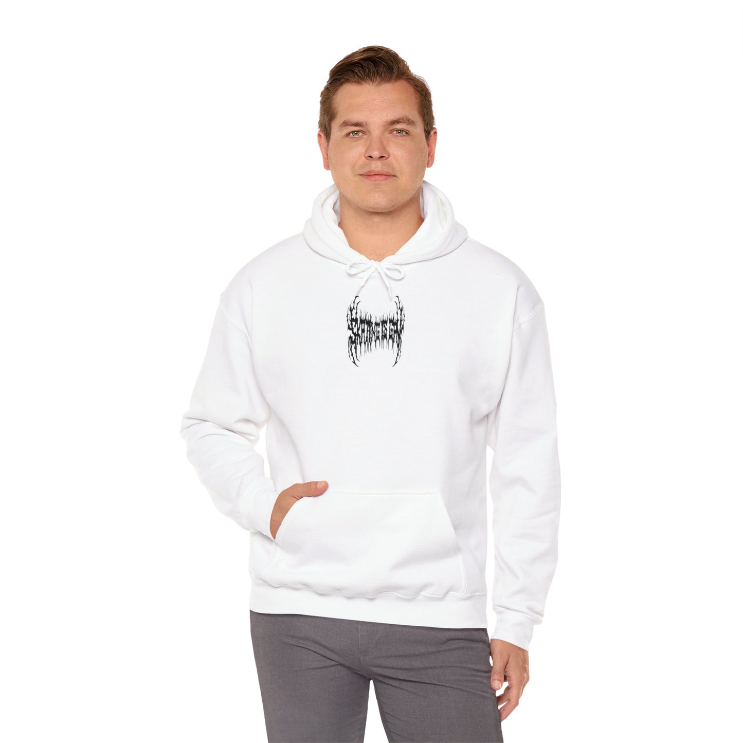 SKATING IS GAY but make it death metal Hoodie - Australian Shipping