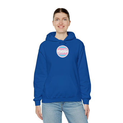 Add Custom Name - SKATE Trans Flag round logo Hoodie - Australian Shipping