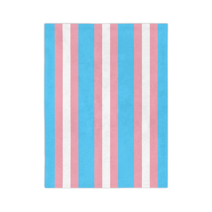 Transgender Pride Flag - Velveteen Microfiber Blanket