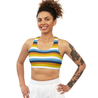 Aroace Aromantic Asexual pride flag seamless sports crop. LGBTIQAP+ active wear