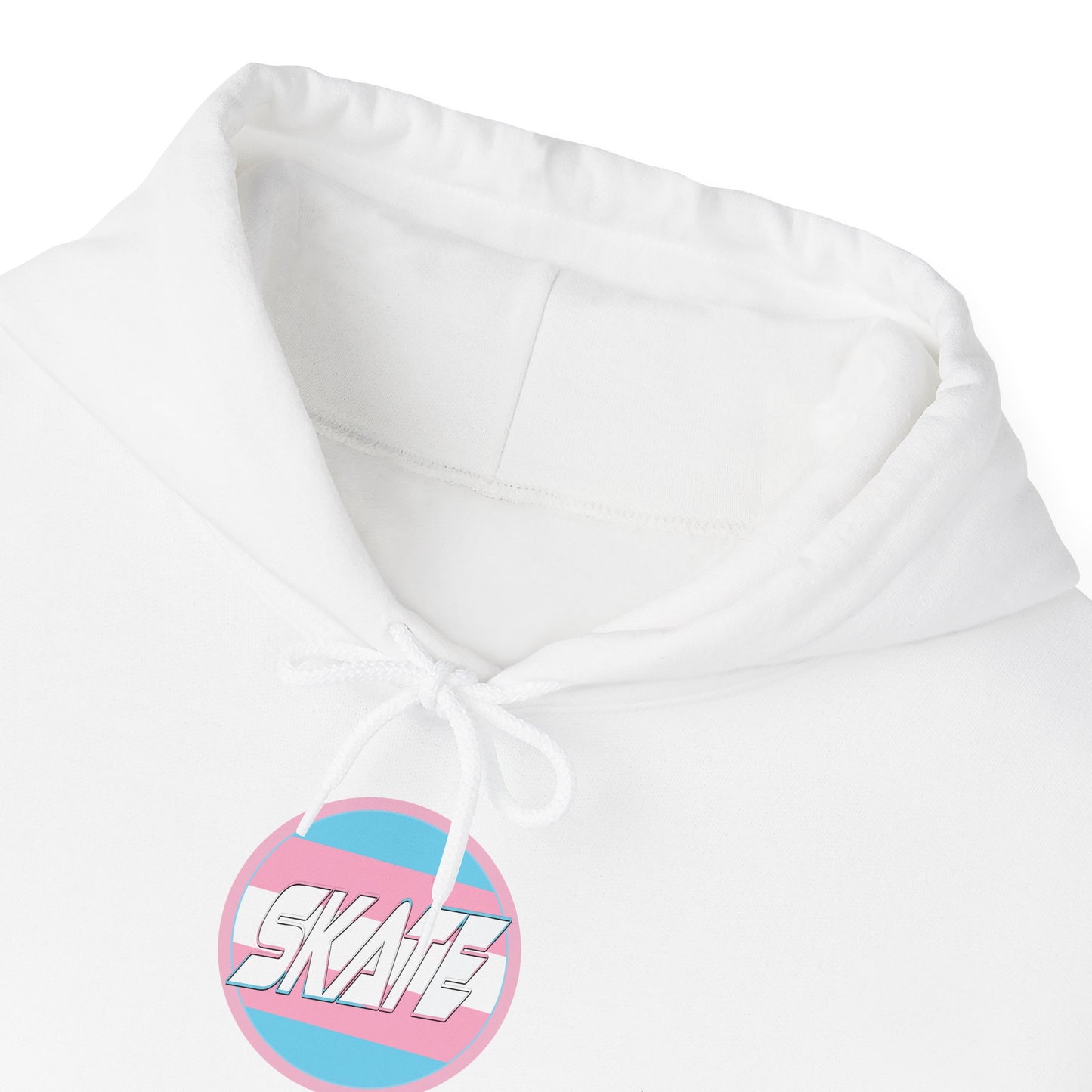 SKATE Trans Flag round logo Hoodie - Australian Shipping