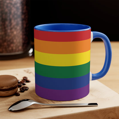 Rainbow pride flag colourful accent mug