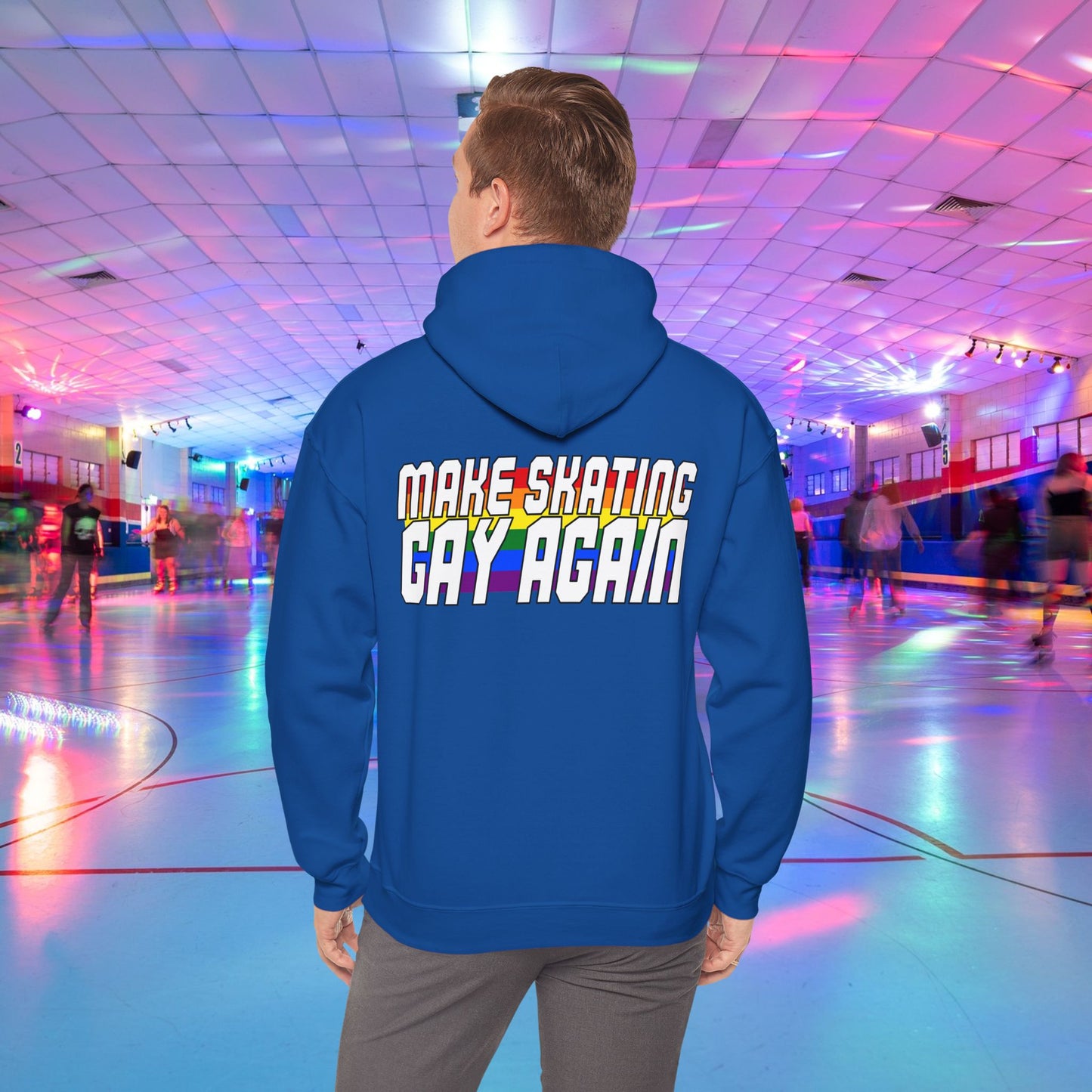 Make Skating Gay Again rainbow roller skate love heart Hoodie - Australian Shipping