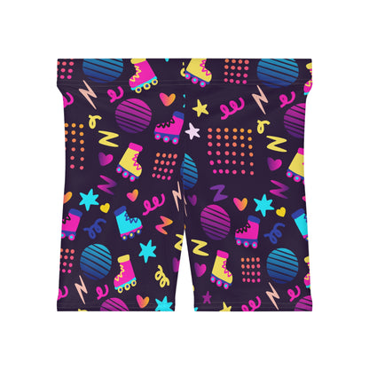 Retro Roller Skate Bike Shorts