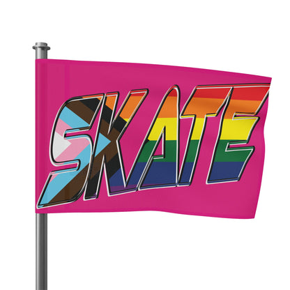 SKATE progress pride original logo flag - pink