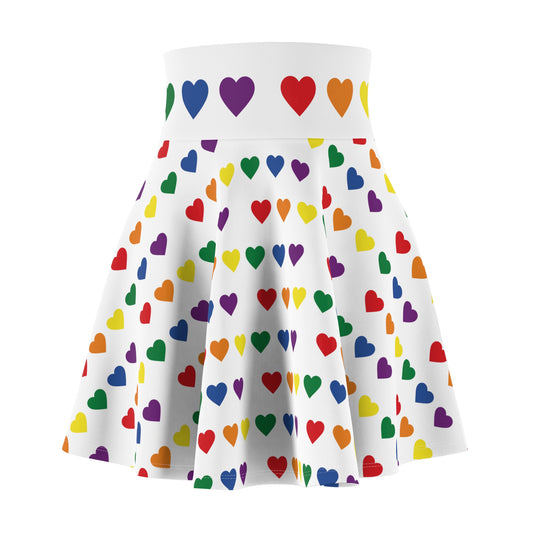 Rainbow Pride Hearts Skater Skirt