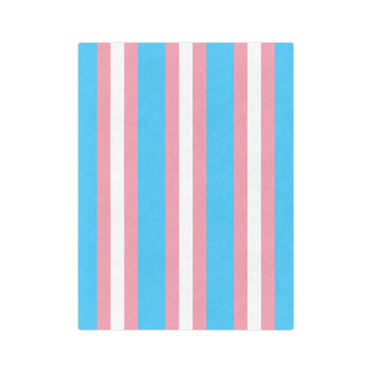 Transgender Pride Flag - Velveteen Microfiber Blanket