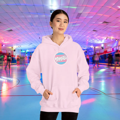 Add Custom Name - SKATE Trans Flag round logo Hoodie - Australian Shipping